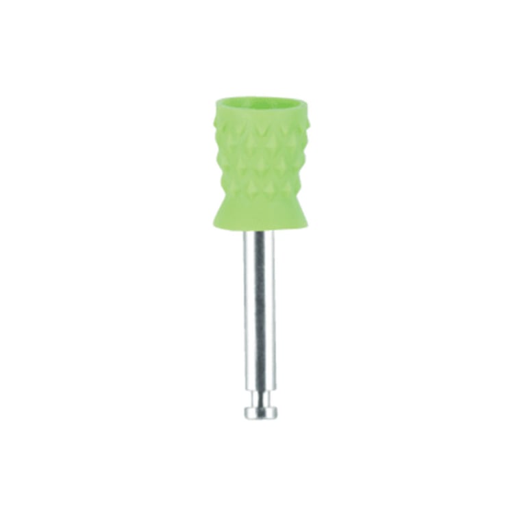 Premium Plus Standard Soft Prophy Cups, Metal Shank, Turbine Blade CA, Lime, 100/Box. Nodules on