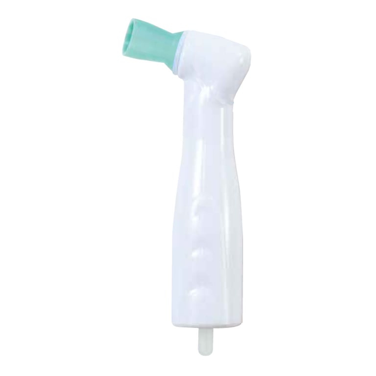 Premium Plus White Body Disposable Prophy Angle with Green Soft Cup, 100/Pk. Ribbed and webbed