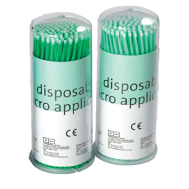Premium Plus Fine Tip Micro Applicator Brushes - Green. Tube pack bulk 5 tubes of 400 applicators