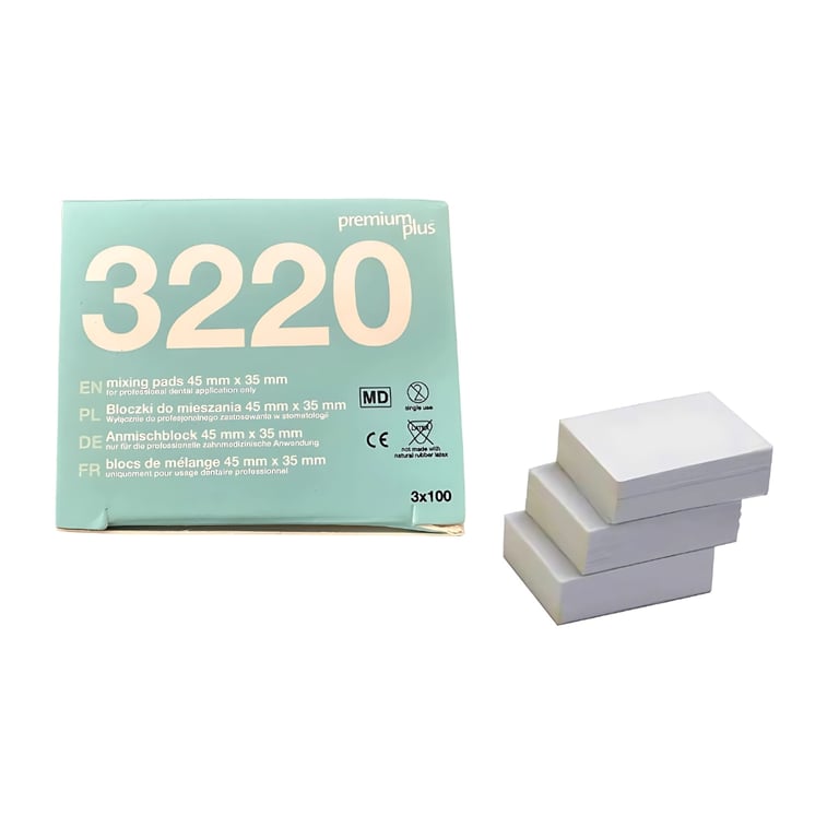 Premium Plus 1 3/8" x 1 3/4" Disposable Mixing Pads, Small, 300/Pk. Made of poly-coated pads