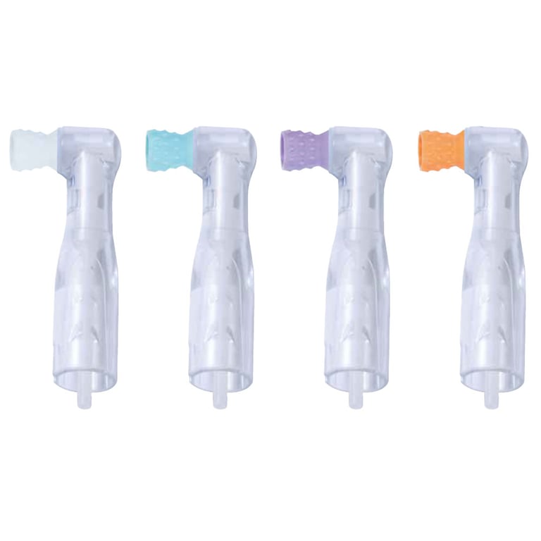 Premium Plus Disposable Clear 90° Prophy Angle, Regular Short Cup, Asst Colors, 100/Pk. Features