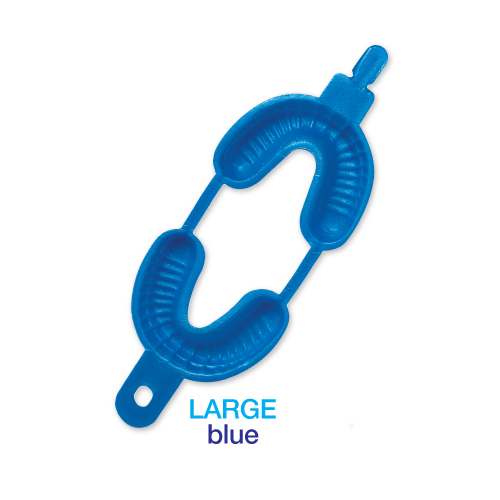 Premium Plus Large hinged dual arch fluoride tray 50/pk. Blue foam. Extremely comfortable