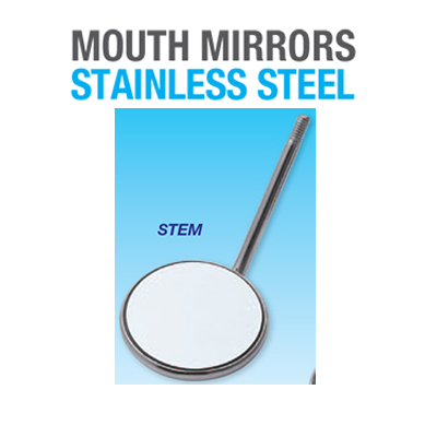Premium Plus #5 Dental Mirror, Simple Stem, Plain surface mirror, stainless steel construction