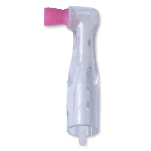 Premium Plus Clear Disposable Prophy Angle with SOFT TURBINE Cup Rose color 100/pk. Latex-free