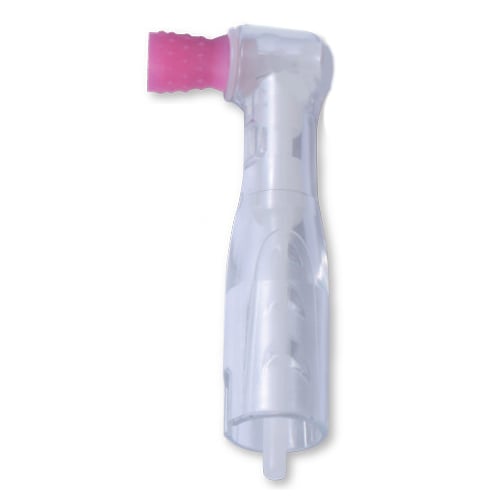 Premium Plus Clear Disposable Prophy Angle with SOFT TURBINE Cup Rose color 500/pk. Latex-free