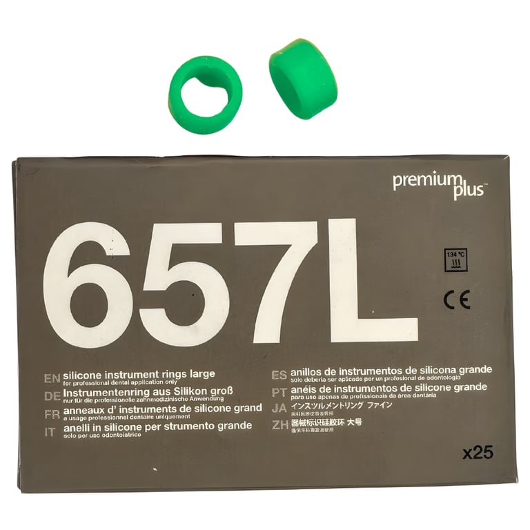 Premium Plus Silicone Instrument Rings, Green, Large, 25/Pk. Made from autoclavable silicone