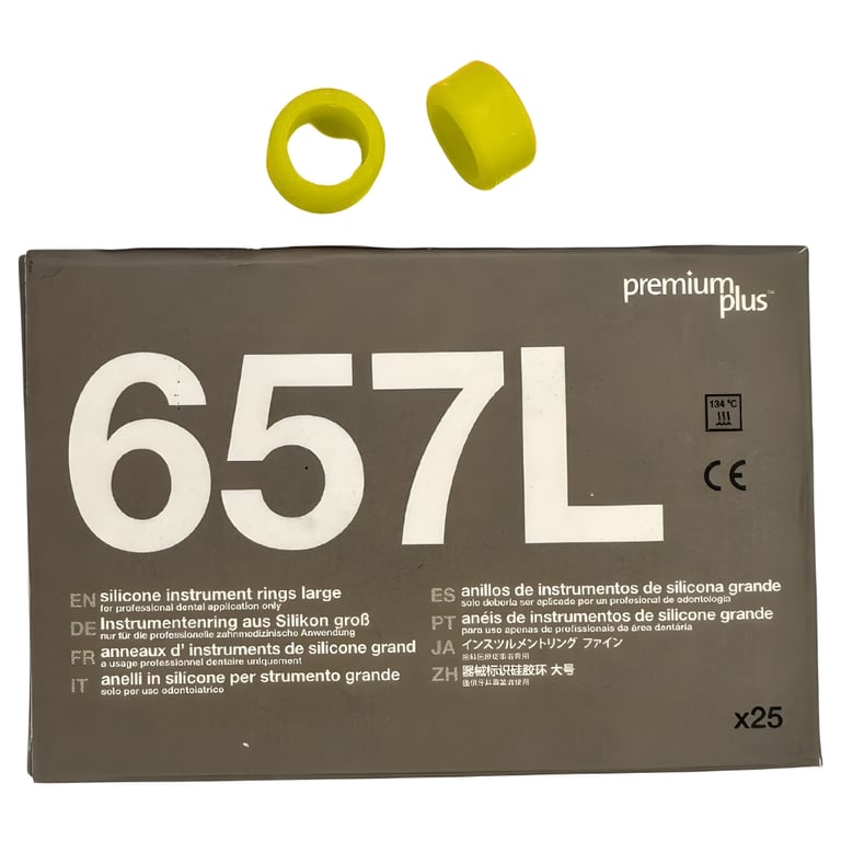 Premium Plus Silicone Instrument Rings, Yellow, Large, 25/Pk. Made from autoclavable silicone