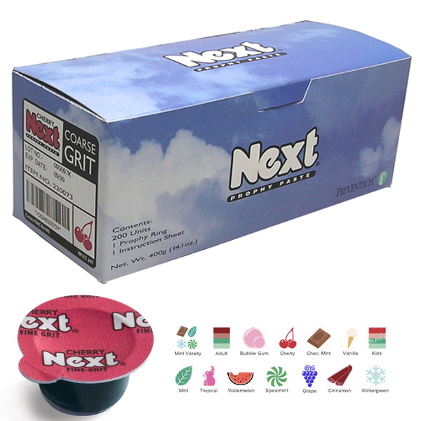 Next Medium Mint Prophy Paste with Fluoride. Box of 200 Unit Dose Cups