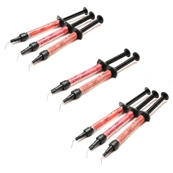 Parafil Gingiva Light Cured Gingiva Shade System, 8 Syringe Kit. Includes: 3 x 4.5g Gingiva Body