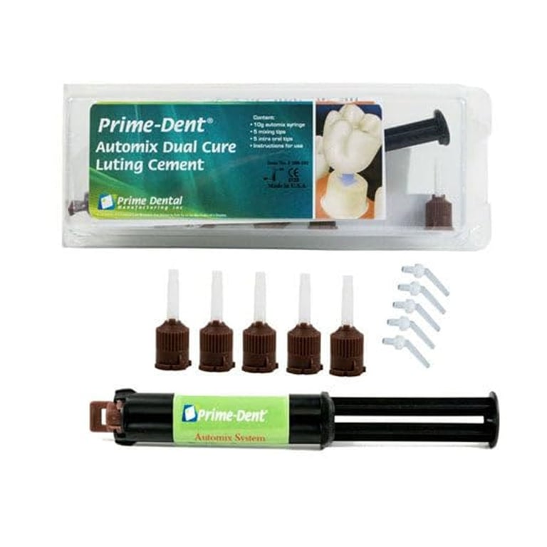 Prime-Dent Dual Cure Composite Luting Cement, White/Opaque, 10g Syringe, Single Syringe Kit