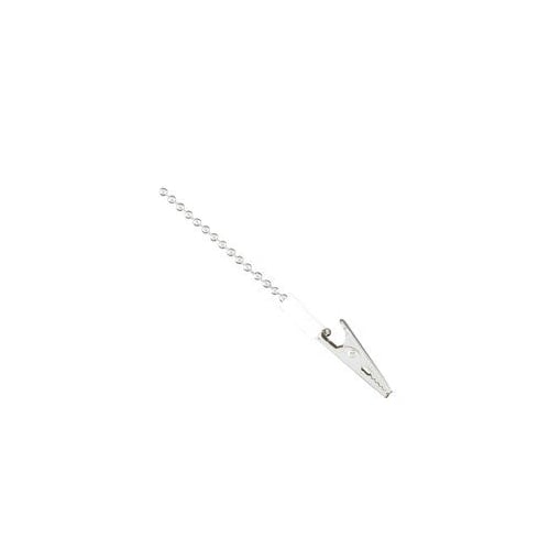 Primo Bib Holder, Metal Ball Chain with Metal Clips and Plastic Sleeves, 1/Pk. Plastic sleeve