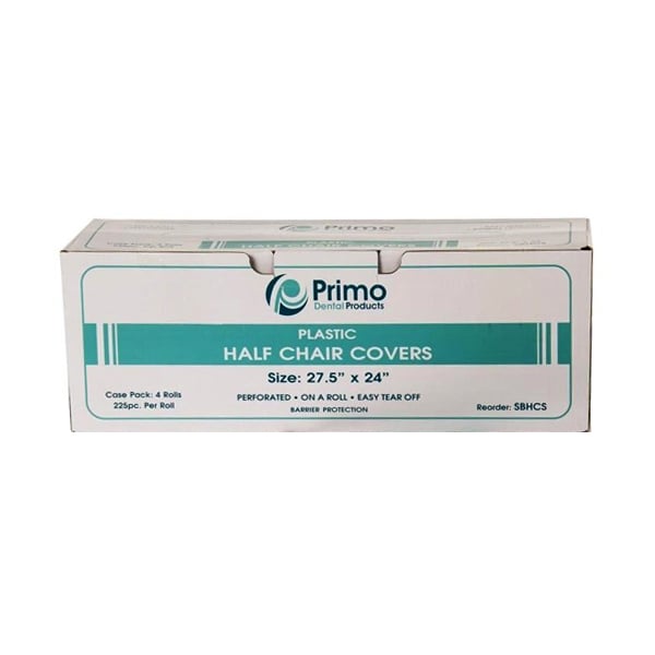 Primo Half Chair Sleeves 27.5" x 24", 225/Bx. Plastic, perforated, on a roll, easy tear off