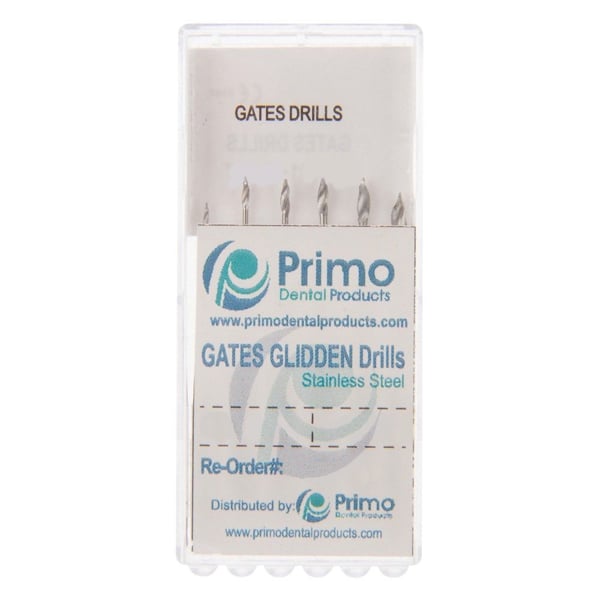 Primo #6, 32mm Gates Glidden Drills 6/Pk. Stainless Steel