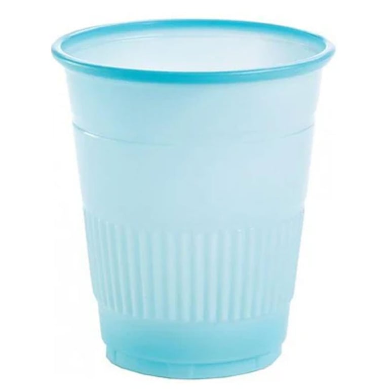 Primo Disposable 5 oz. Plastic Cups, Blue, 1000/Case. Packaged as 50 cups per bag and 20 bags