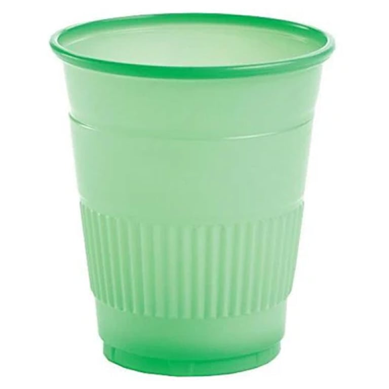 Primo Disposable 5 oz. Plastic Cups, Green, 1000/Case. Packaged as 50 cups per bag and 20 bags