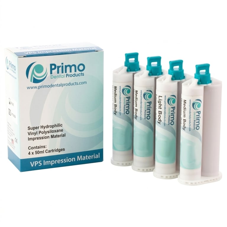 Primo Light Body, VPS Impression Material, Regular Set, 4- 50 ml cartridges