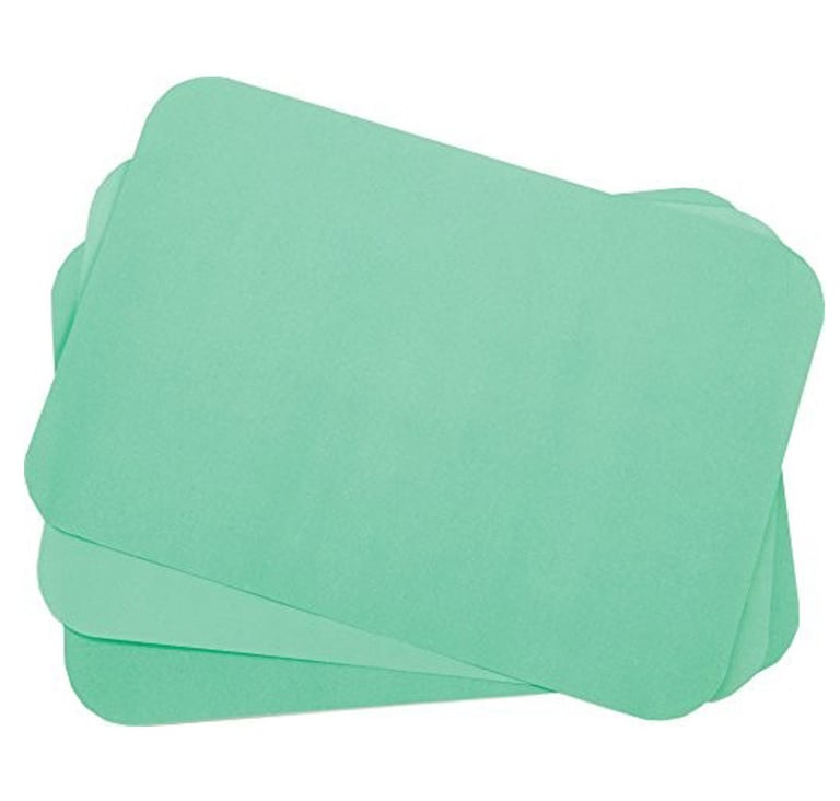 Primo Tray Cover, 8.5 x 12.25, Green, 1000/Box. Heavy bond, low absorbency and rounded corners