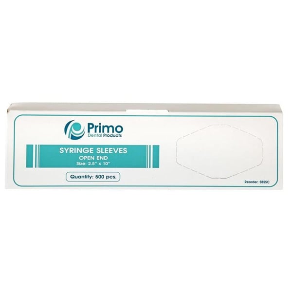 Primo 2.5" x 10" Clear Plastic Syringe Sleeves, 500/Pk. Open End