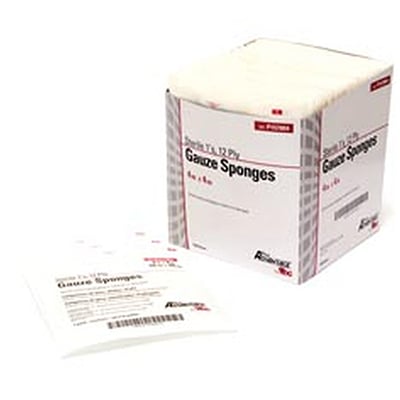 ProAdvantage 4" x 4" 1s 12-ply Sterile Gauze Sponges, 100% premium cotton, Sterile singles, Case
