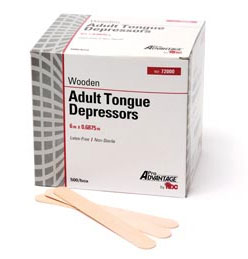 ProAdvantage Tongue depressors, Adult size 6" x 11/16", Box of 500