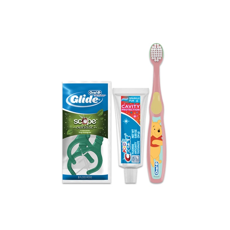 Crest Oral-B Kids' 2-3 Pooh Character Solutions Manual Bundle, 72/Case. Each patient bag includes