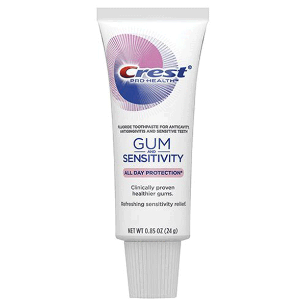 Crest Pro-Health Sensitive and Gum Toothpaste, 0.85 oz., 36/Case. Clinically proven healthier gums