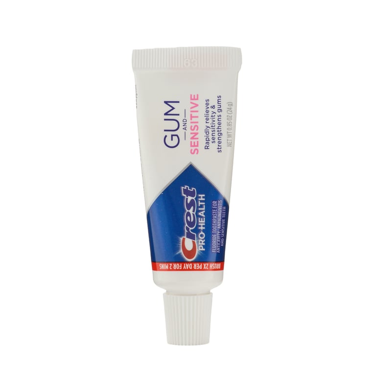Crest Pro-Health Sensitive and Gum Toothpaste, 0.85 oz., 36/Case. Clinically proven healthier gums
