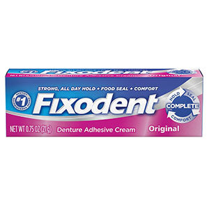 Fixodent Denture Adhesive Cream, Original. Case of 24 - .75 oz. tubes
