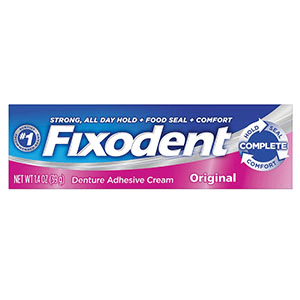 Fixodent Denture Adhesive Cream, Original. Case of 24 - 1.4 oz. tubes