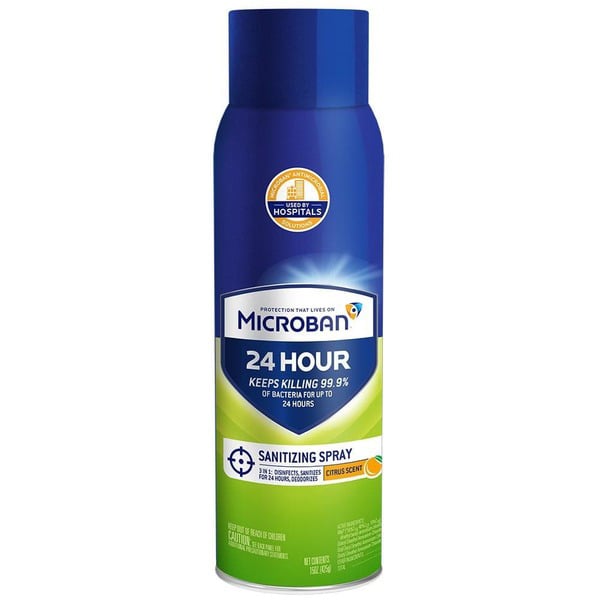 Microban Professional Sanitizing Aerosol Spray, 6