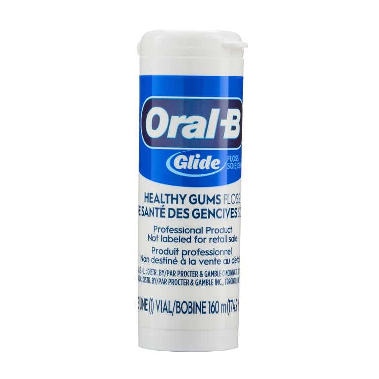 Oral-B Glide Pro-Health Healthy Gums Floss, 160M Disposable Vial, 1/Pk. Cleans below gumline