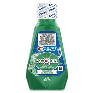 Scope Mouthwash, Classic Original Mint, 36ml (0.2 fl oz) bottle, 180 bottles per case