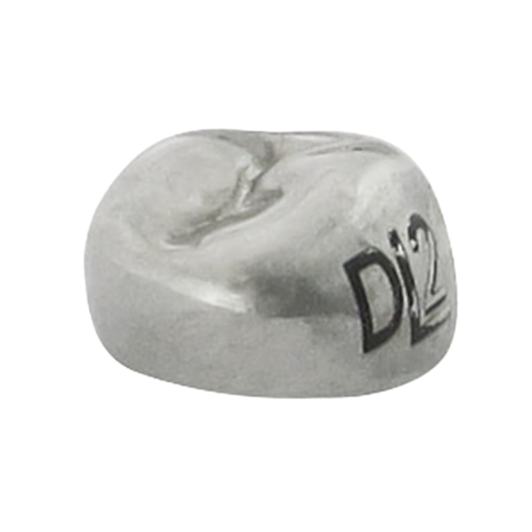 K2 Dental Stainless Steel Crown, 1st Molar, Upper Left, Size 2, 5/Pk. Unit measures 1.5 x 1.5 x