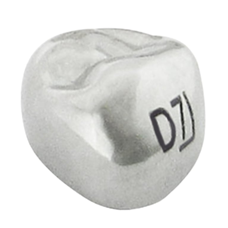 K2 Dental Stainless Steel Crown, 2nd Molar, Upper Right, Size 2, 5/Pk. Unit measures 1.5 x 1.5 x