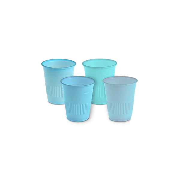 K2 Dental Blue Disposable 5 oz. Cups, 1000/Case. Made with Polypropylene, rigid design with rolled