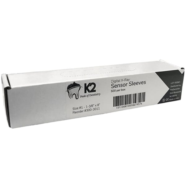 5000pcs JMU Dental Digital X-Ray Sensor Sleeves - 1-5/8x8 & 1-3/8x8 Sizes, Clear Polyethylene