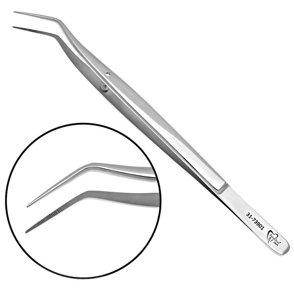 ProDent USA 6.5" Meriam Dressing Pliers with Serrated, Extra Long Tips. Used to for holding
