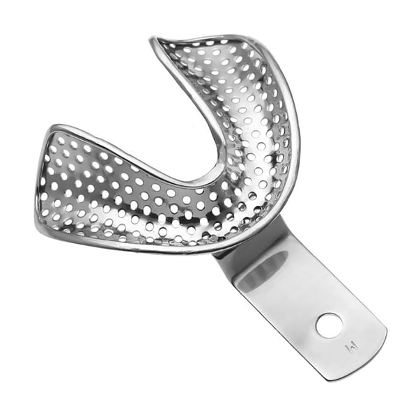 ProDent USA Medium Lower Full Denture Perforated Stainless Steel Impression Tray, Without Rim