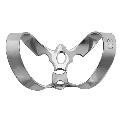 ProDent USA Clamp #211 Universal for Anteriors, Winged, Smooth. Stainless steel rubber dam clamp
