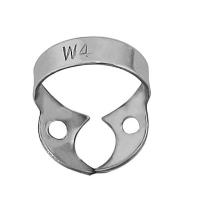 ProDent USA Clamp #W4 for Small Upper Molars, Wingless, Smooth. Stainless steel rubber dam clamp
