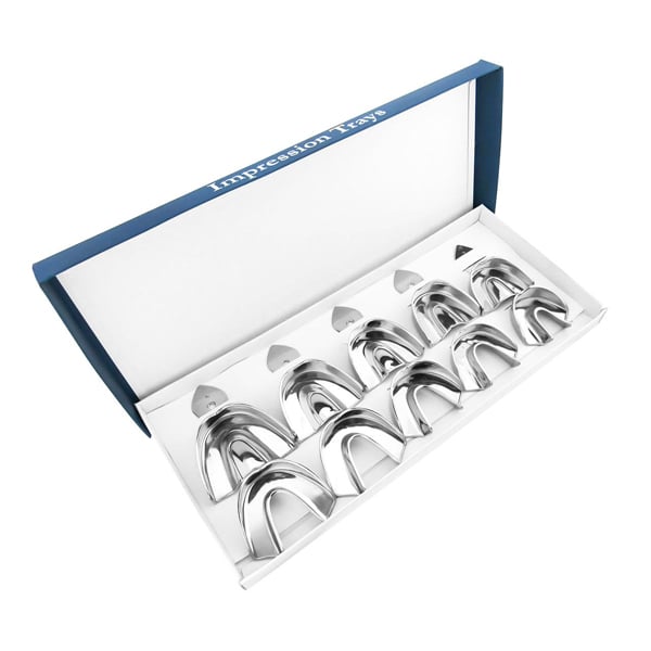 ProDent USA Impression Trays, Solid, Set contains 1 of each tray: X-Small Upper and Lower, Small