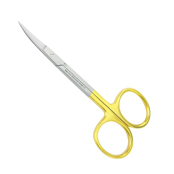 ProDent USA Iris 4.5" Curved Scissors with German Tungsten Carbide Insert for Everlasting Sharpness