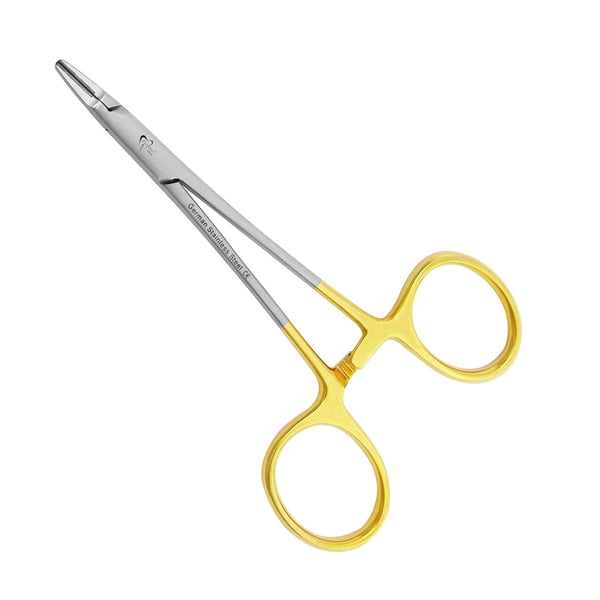 ProDent USA 4.5" Ryder-Type Intracardiadic Needle Holder with Extra Delicate Serrated Jaws