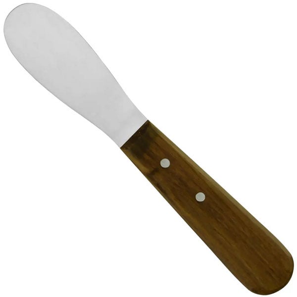 ProDent USA #11R Plaster Spatula with 3.75" Blade and Wooden Handle. Stainless Steel, rounded
