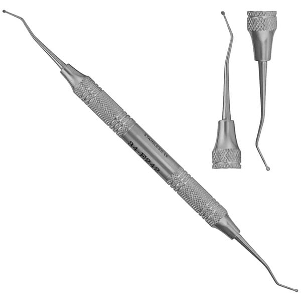 ProDent USA Goldstein Interproximal Excavator, Double Ended, Thin, 1.2mm Spoon Ends with Hollow