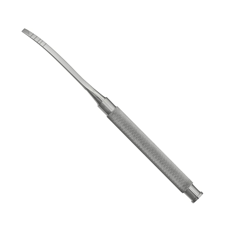 ProDent USA 4 mm Osteotome Blade, Curved, Single Instrument. Used to cut and prepare the bone