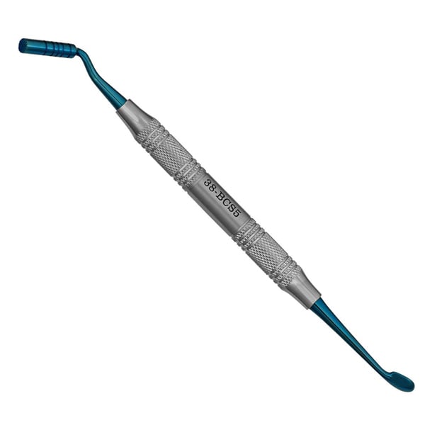 ProDent USA Double-Ended 5mm Bone Condenser / 6.5mm Scoop, 1/Pk. Blue titanium tips with hollow