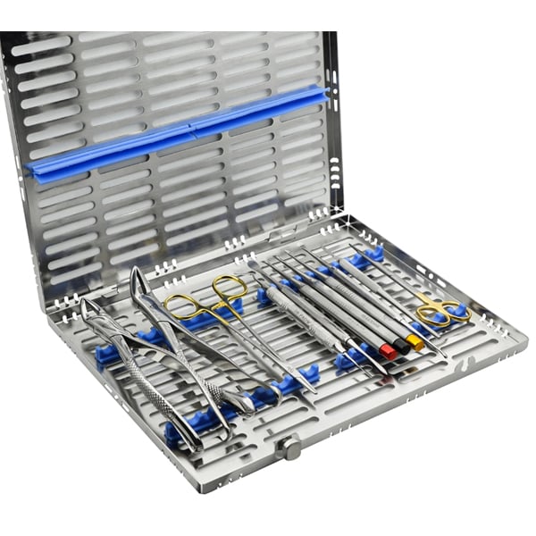 ProDent USA Atraumatic Extraction Set 2. Includes: 14.5" x 8" x 1.5" X-Large Cassette, #150 & #151