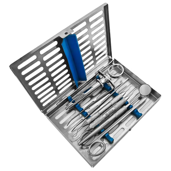 ProDent USA Suture Set-Includes Sterilizing Cassette with Solid Handle Gracey Curette 13/14