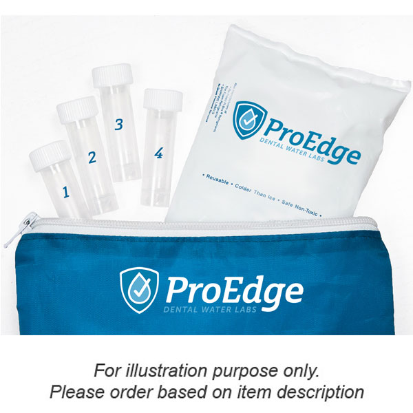 ProEdge dental unit waterline testing service - 6 Vials Kit. Provides third-party documentation